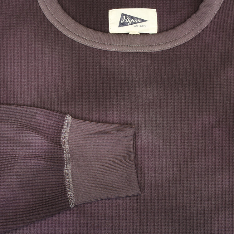 Pilgrim Surf Supply - Connan Uneven Dyed Waffle Crewneck
Color : Purple