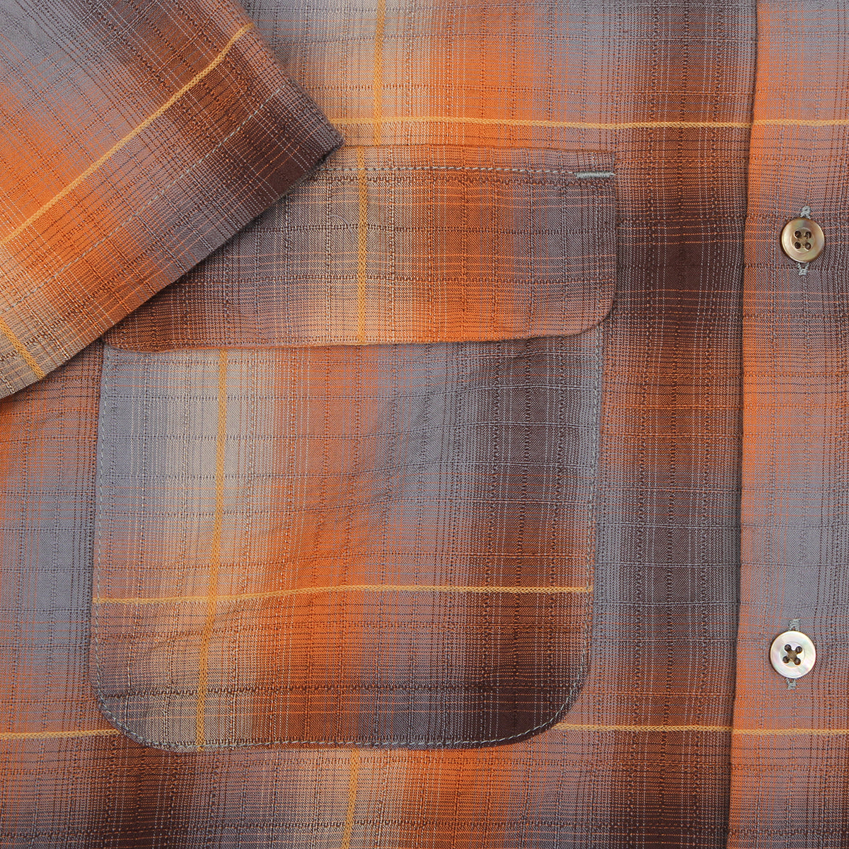 Pilgrim Surf Supply - Sam Dobby Ombre S/S Shirt
Color : Orange