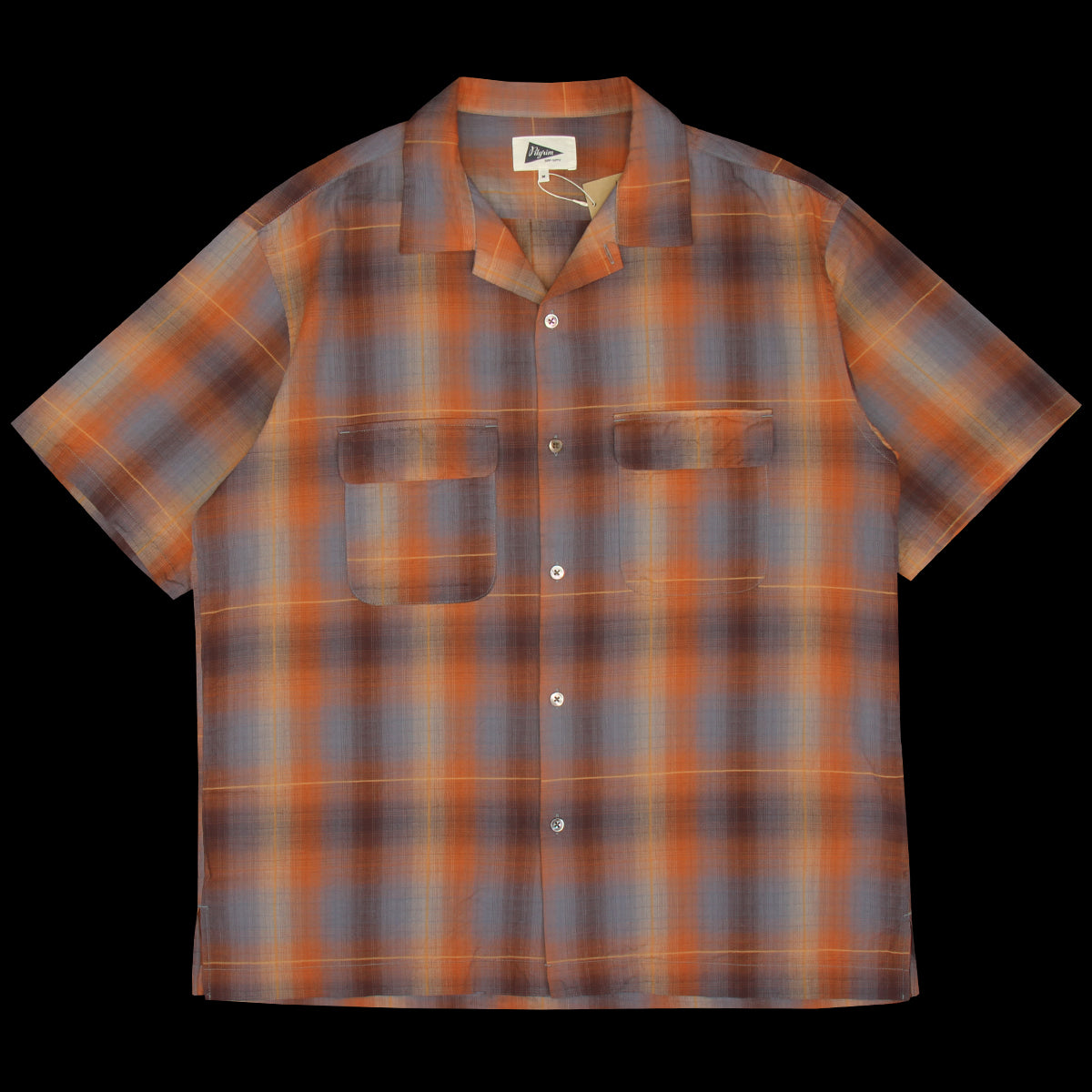 Pilgrim Surf Supply - Sam Dobby Ombre S/S Shirt
Color : Orange