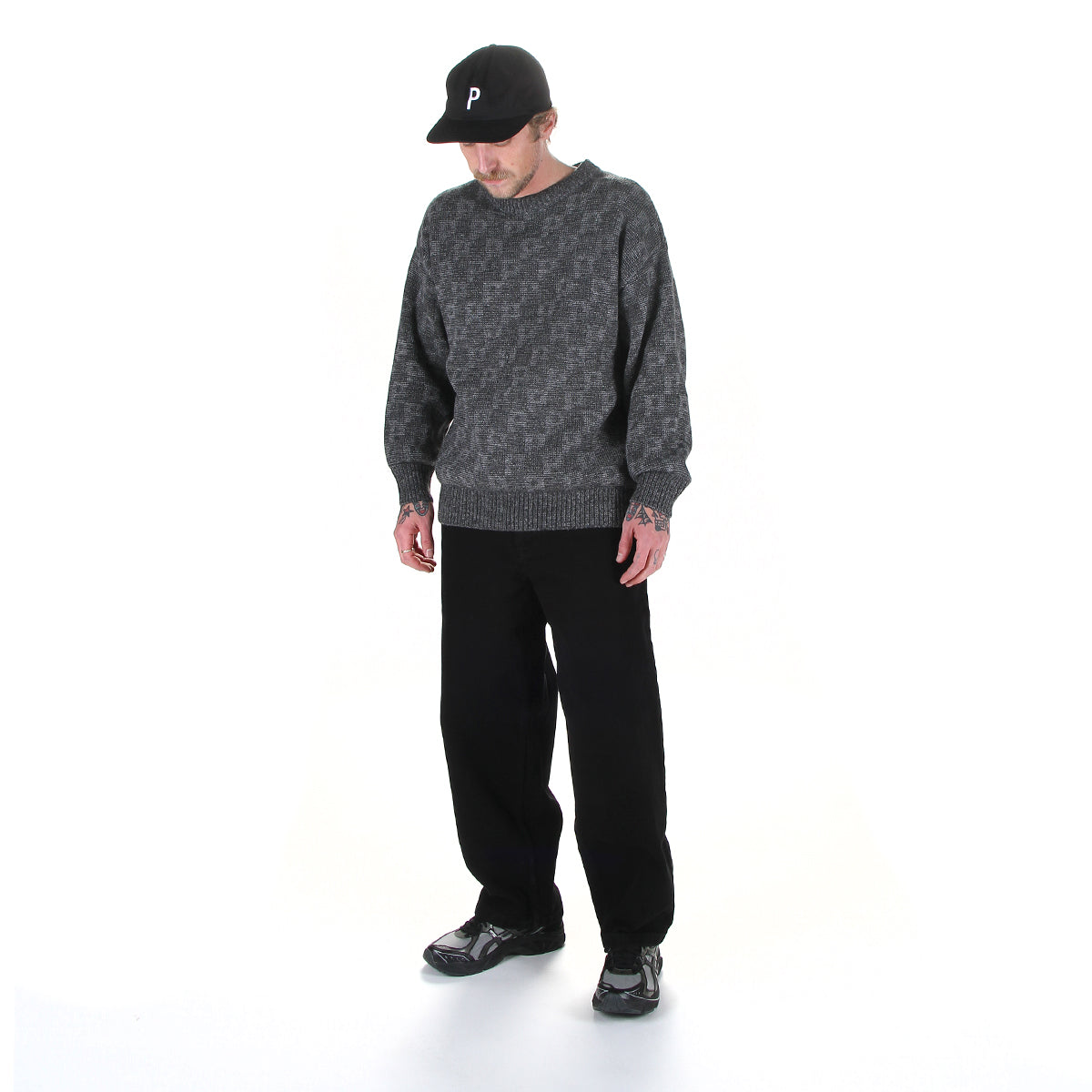 Polar Skate Co. | George Sweater
Color : Grey "P" Pattern