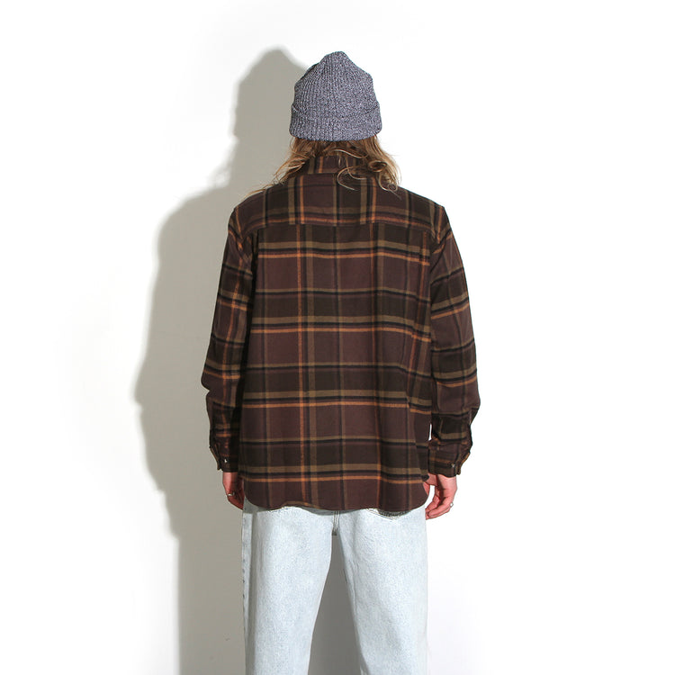 Polar | Mike L/S Flannel Shirt Color : Brown / Mauve
