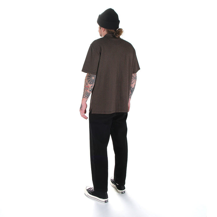 Polar Skate Co. | Serge Polo Shirt
Color : Boucle Brass / Black 93 Denim Pitch Black