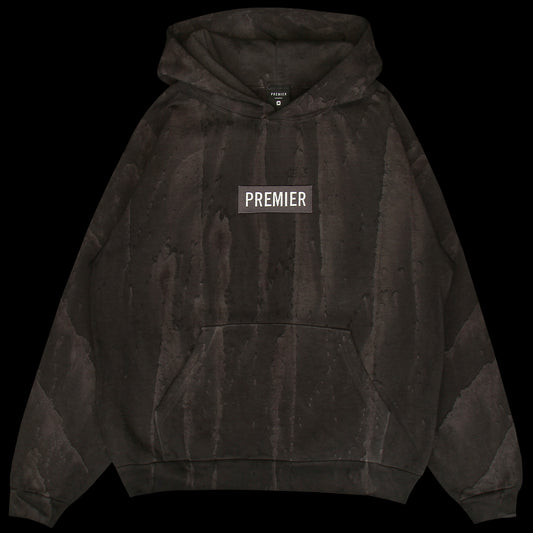 Premier | Drip Dyed Box Logo Hoodie
Color : Black