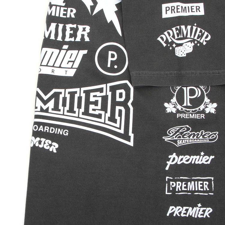 Premier - Sponsored T-Shirt
Color : Faded Black / White