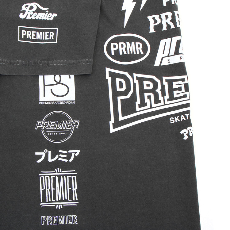 Premier - Sponsored T-Shirt
Color : Faded Black / White