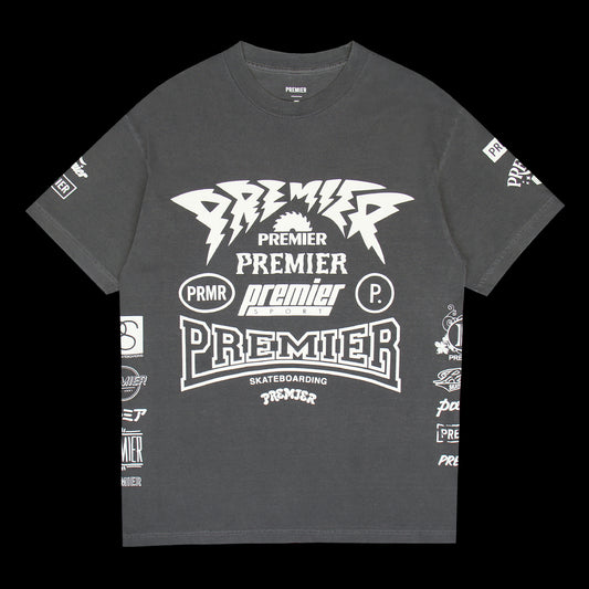 Premier - Sponsored T-Shirt
Color : Faded Black / White