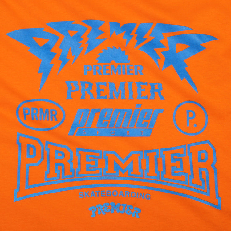 Premier - Sponsored T-Shirt
Color : Orange / Blue