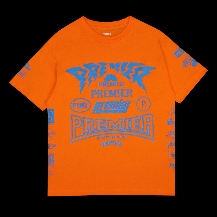 Premier - Sponsored T-Shirt
Color : Orange / Blue