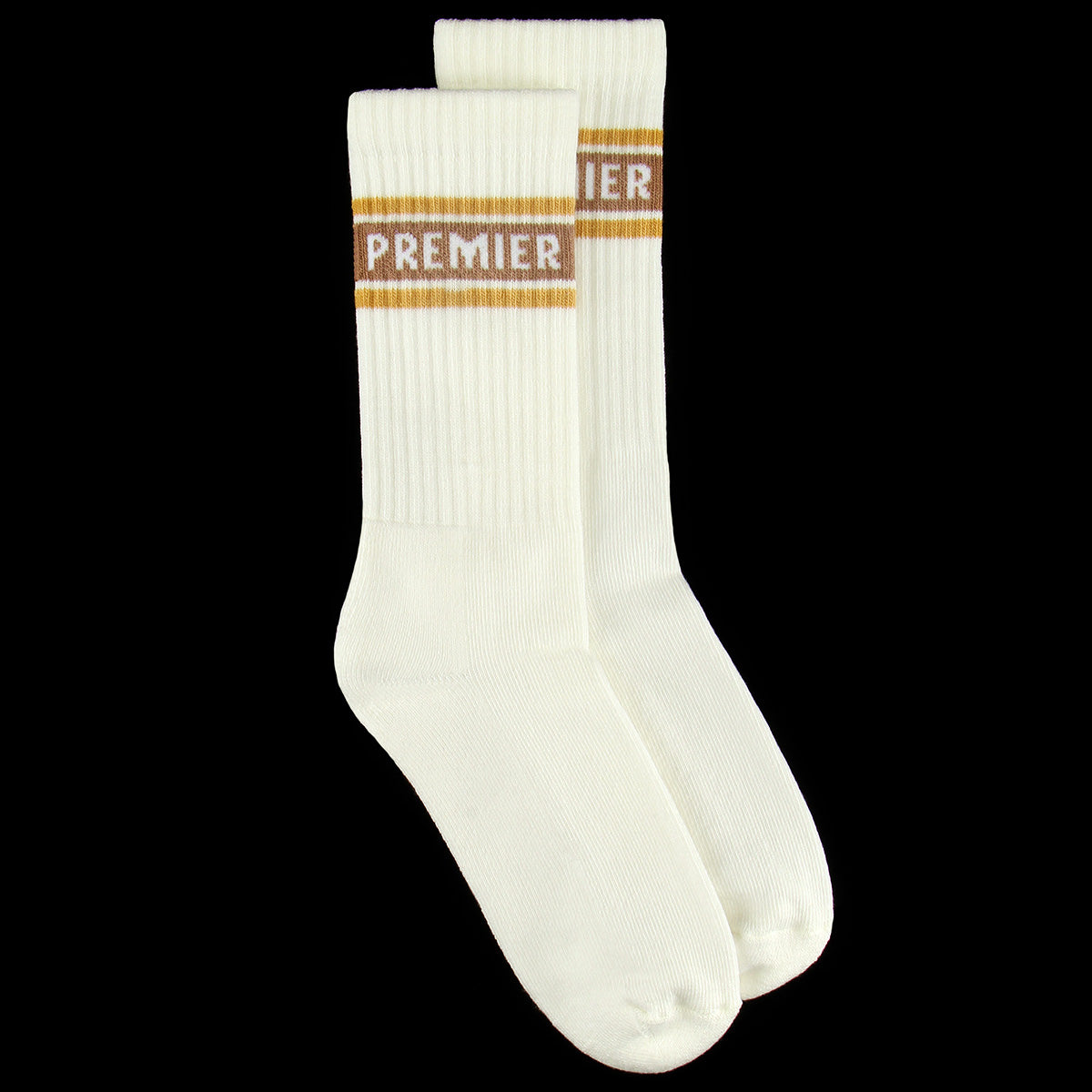 Premier Striped Crew Sock Cream / White