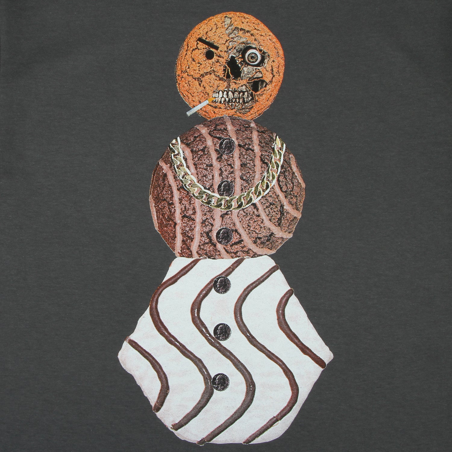 Quartersnacks Halloween Snackman T-Shirt Charcoal