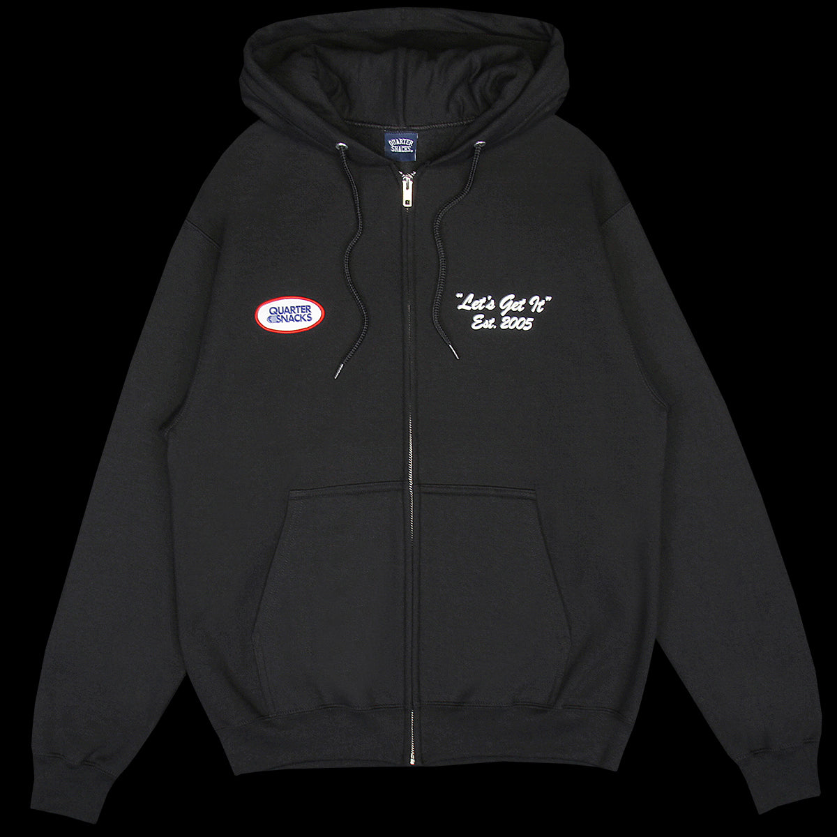 Quartersnacks - Let's Get It Patched Zip Hoodie
Color : Black