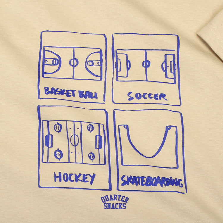 Quartersnacks - Sports T-Shirt
Color : Sand