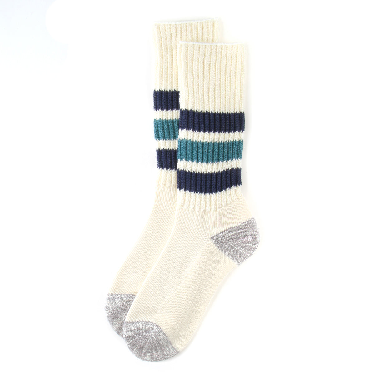 Rototo - Coarse Ribbed Sock
Style # R1255
Color : Navy Blue / NW Green