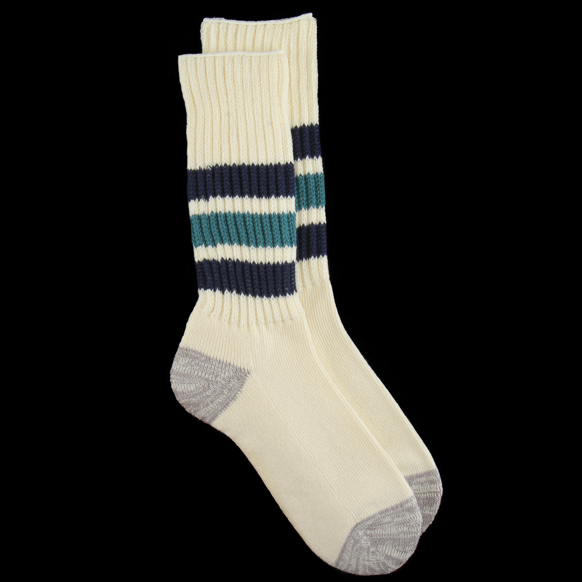 Rototo - Coarse Ribbed Sock
Style # R1255
Color : Navy Blue / NW Green