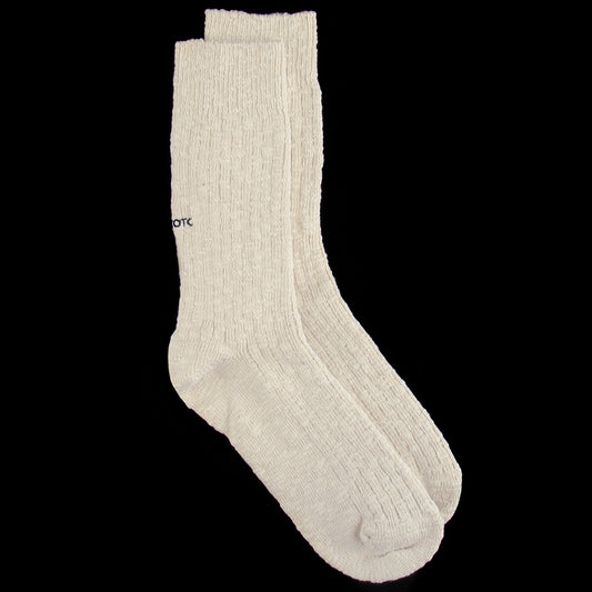 Rototo - Organic Cotton Slub Crew Sock
Style # R1634
Color : Ecru