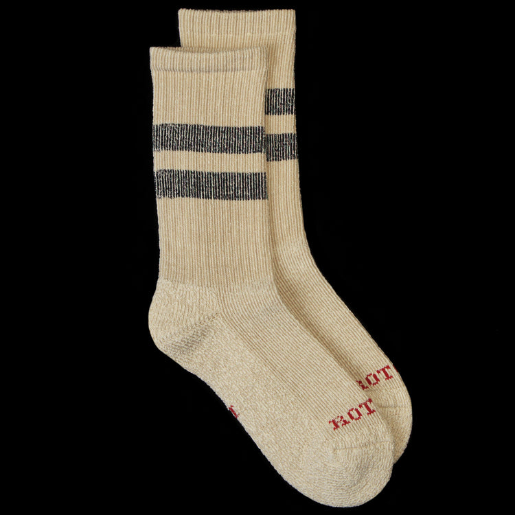 Rototo - Pile Stripe Marl Sock
Style # R1589
Color : Beige / Black
