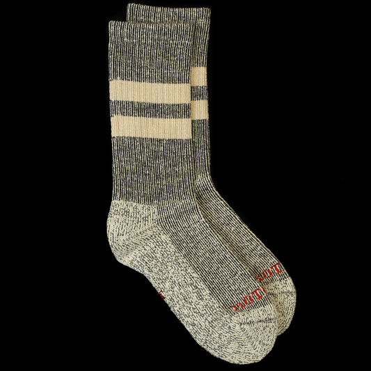 Rototo - Pile Stripe Marl Sock
Style # R1589
Color : Black / Beige