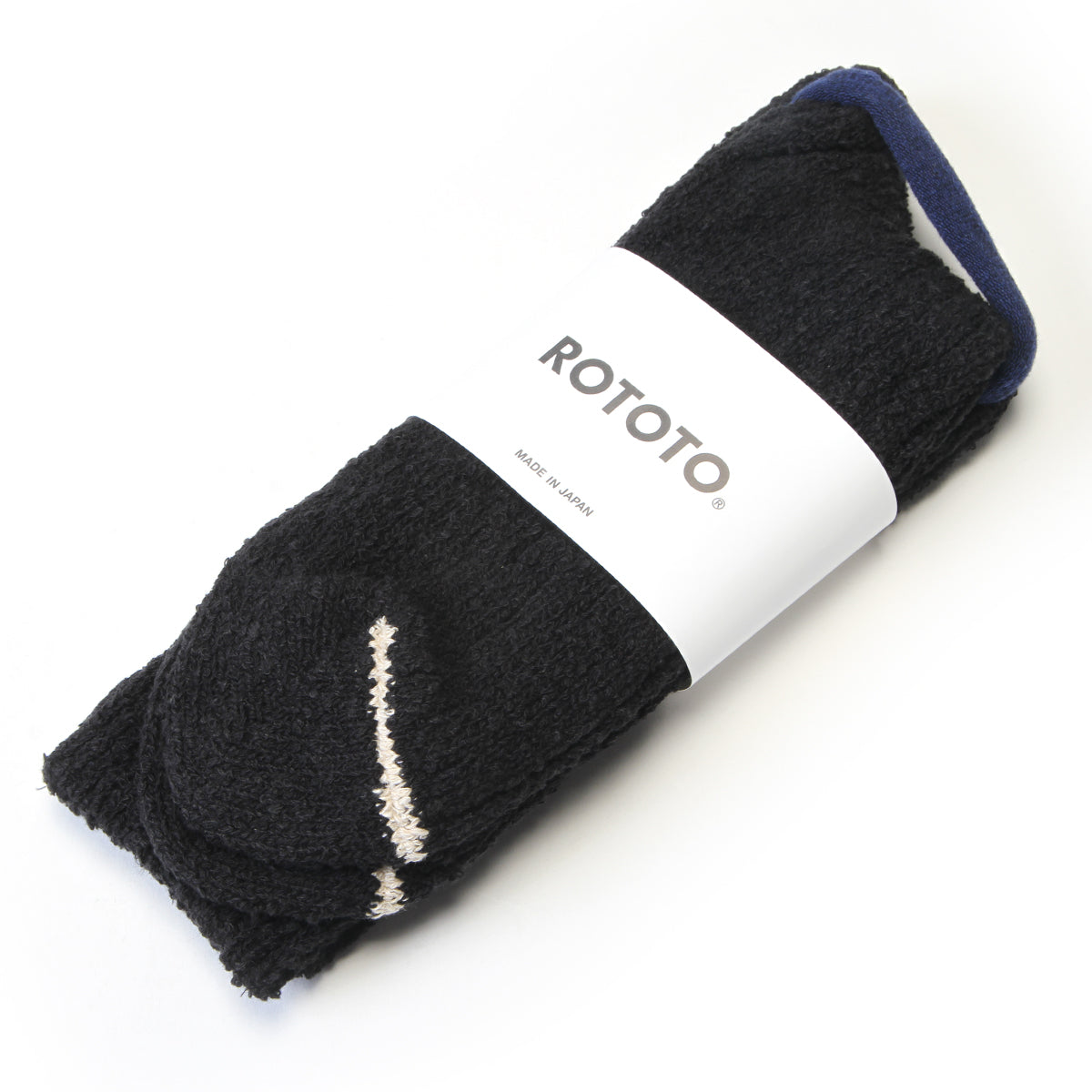 Rototo - Recycled Cotton Boucle Crew Sock
Style # R1613
Color : Black