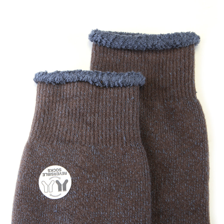 Rototo - Reversible Pile Sock
Style # R1612
Color : Charcoal / Dark Blue