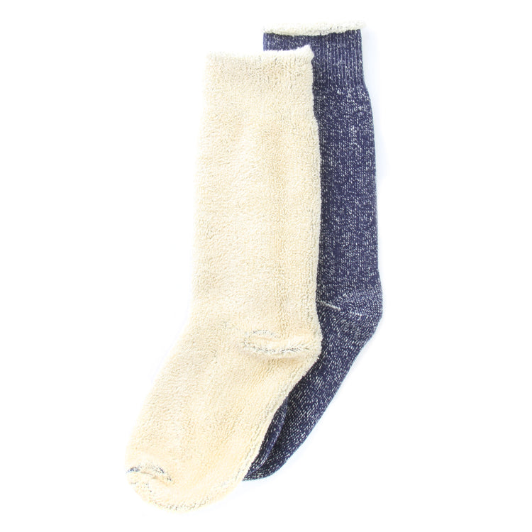Rototo - Reversible Pile Sock
Style # R1612
Color : Navy / Cream