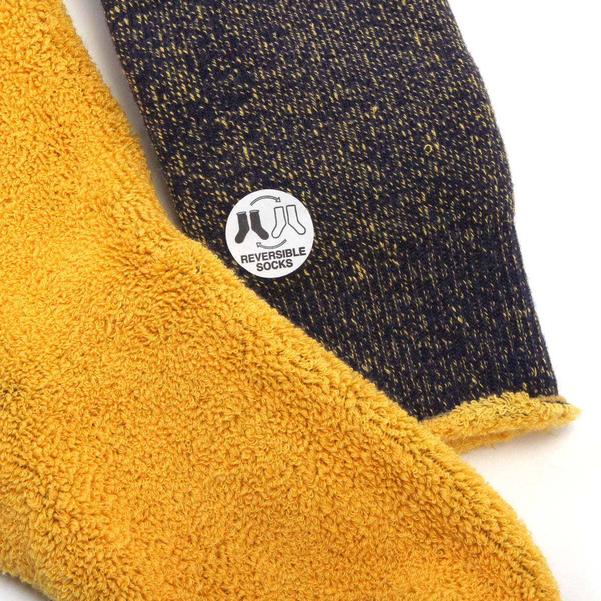 Rototo - Reversible Pile Sock
Style # R1612
Color : Navy / Yellow