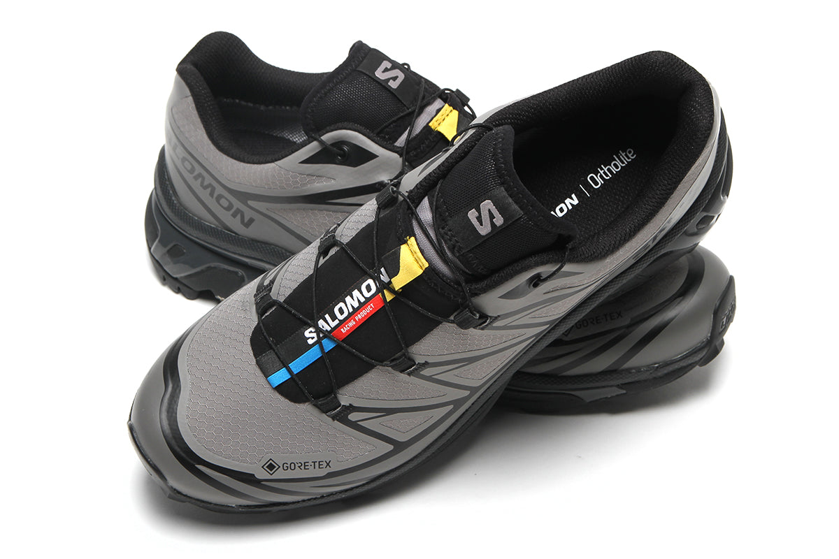 Salomon - XT-6 GTX
Style # L49215400
Color : Black / Cloudburst / Dark Gull Grey