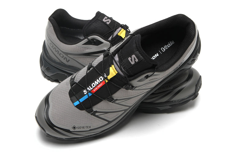 Salomon - XT-6 GTX
Style # L49215400
Color : Black / Cloudburst / Dark Gull Grey