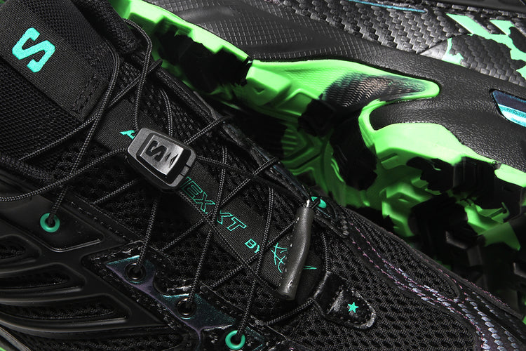 Salomon - ACS Nexxt The Green Star By Feid
Style # L45506800
Color : Black / Bright Green / Green Gecko