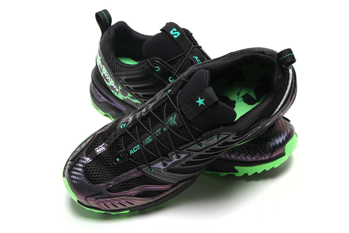 Salomon - ACS Nexxt The Green Star By Feid
Style # L45506800
Color : Black / Bright Green / Green Gecko