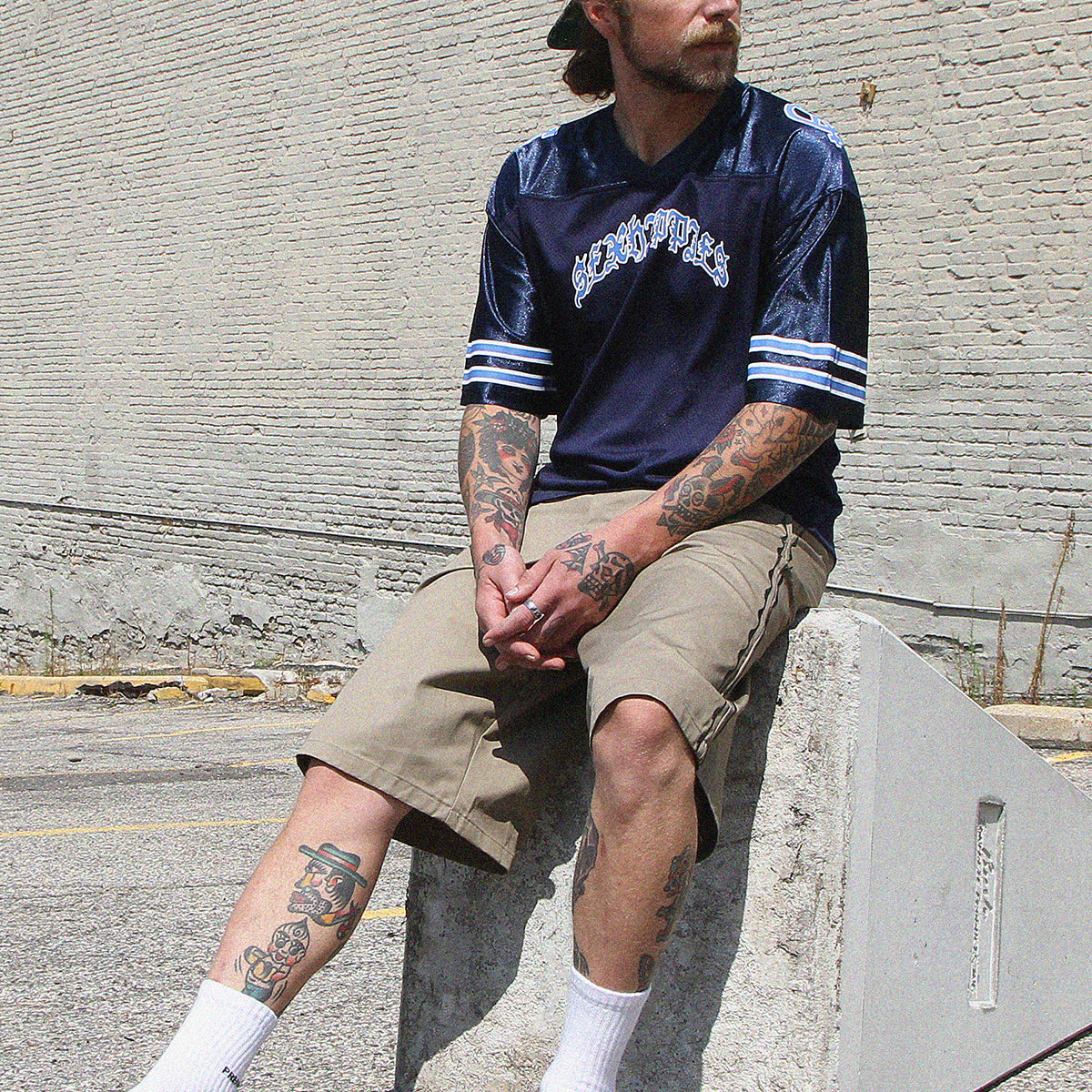 Sex Hippies - Gridiron Jersey
Color : Navy / Carolina Blue