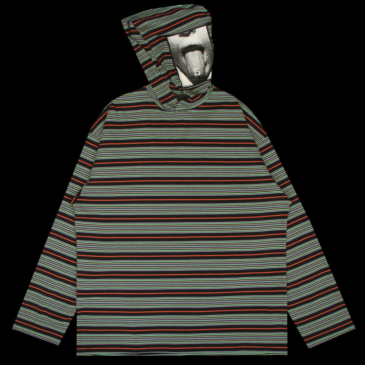 Sex Hippies x Look - Multi Border Hooded T-Shirt
Color : Multi (Black / Orange / Purple / Green)