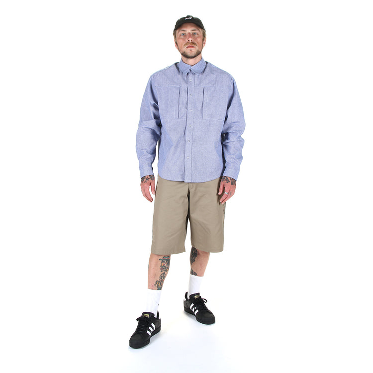 Sex Hippies - Spring Shacket
Color : White / Black / Royal Houndstooth
Sex Hippies - Welder's Stitch Work Shorts
Color : Tan / Forest