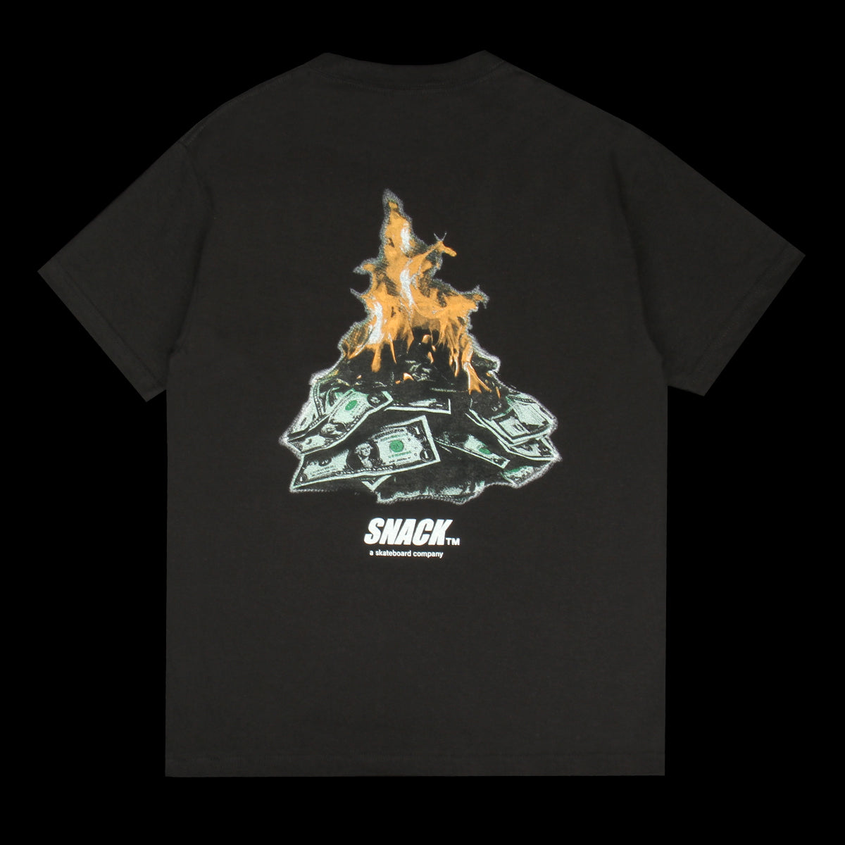 Snack | Burning Money T-Shirt Black