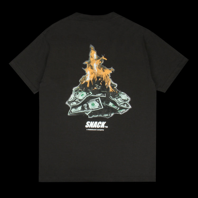 Snack | Burning Money T-Shirt Black