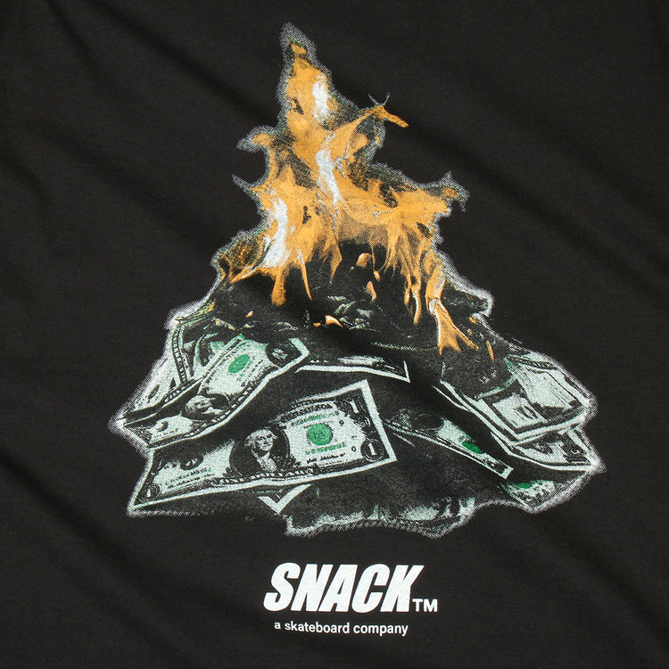 Snack | Burning Money T-Shirt Black