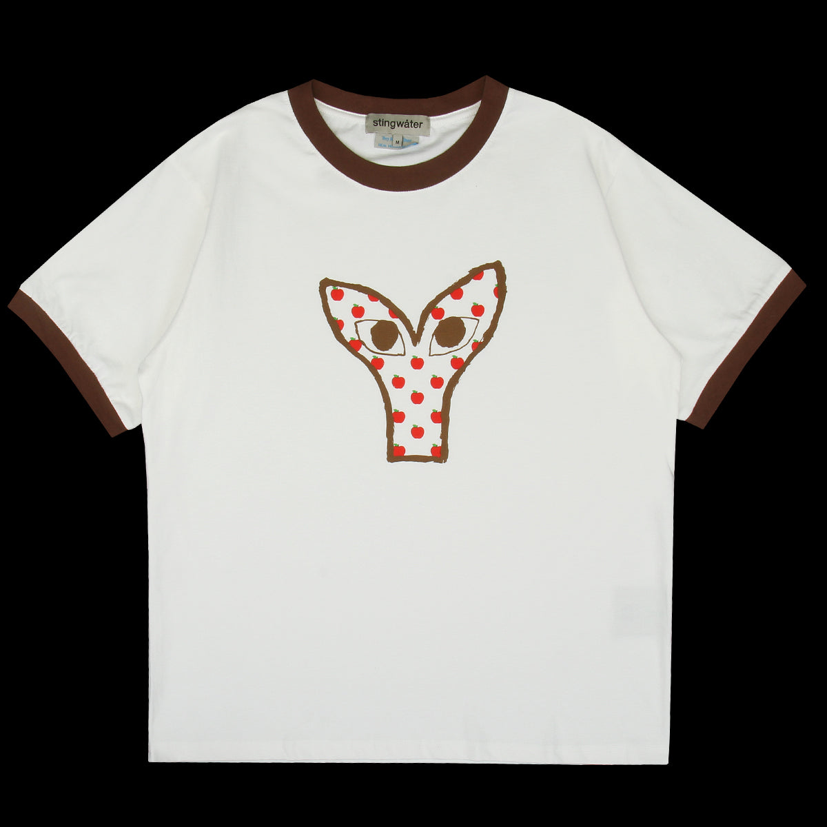 Stingwater - Aapi Apple Ringer T-Shirt
Color : White / Brown