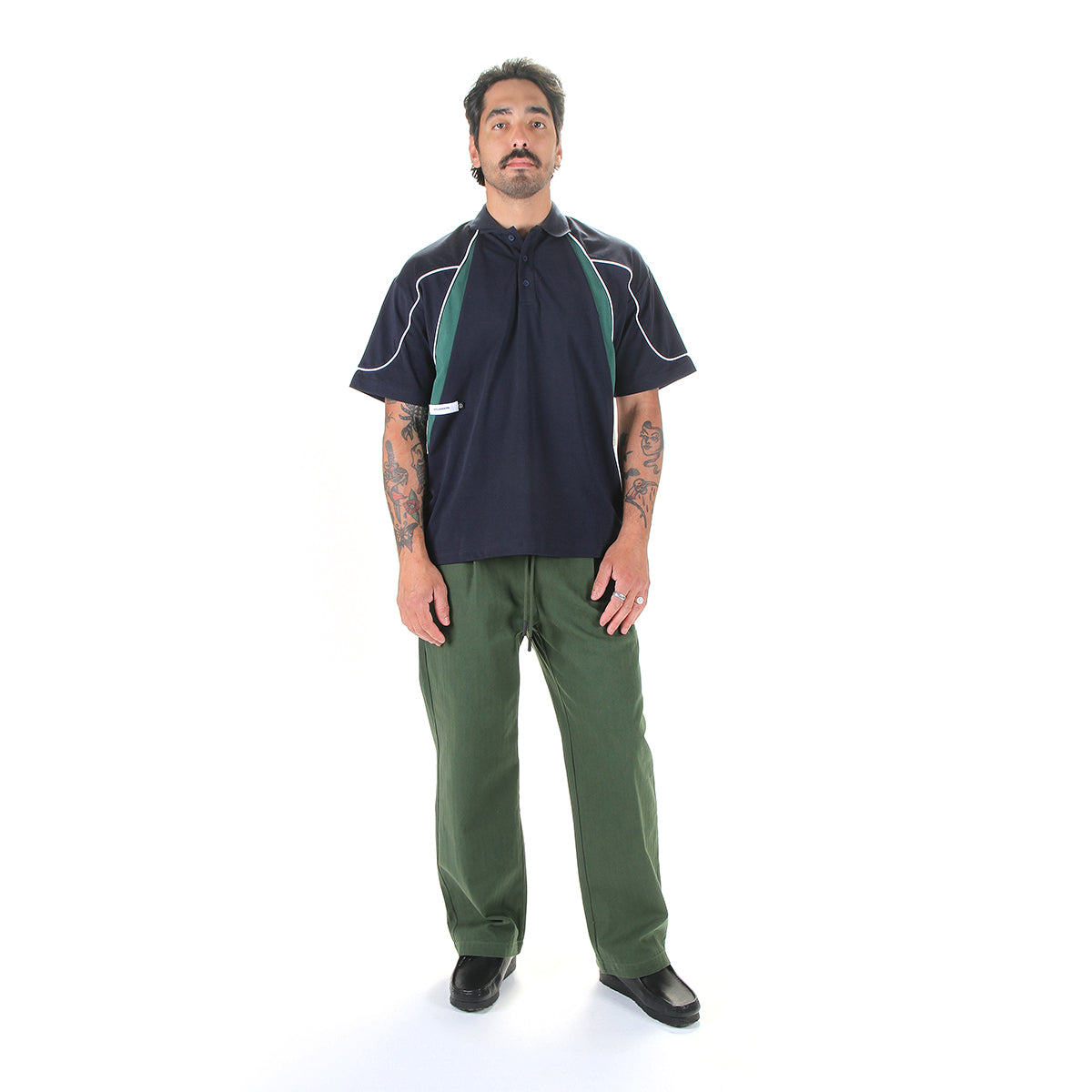 Students - Arts Baggy Herringbone Twill Pants
Color : Forest