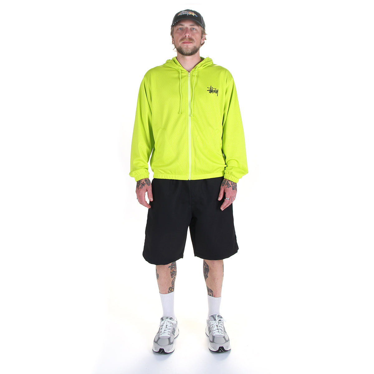 Stussy - Athletic Mesh Zip Hood
Style # 1140391
Color : Safety Green
