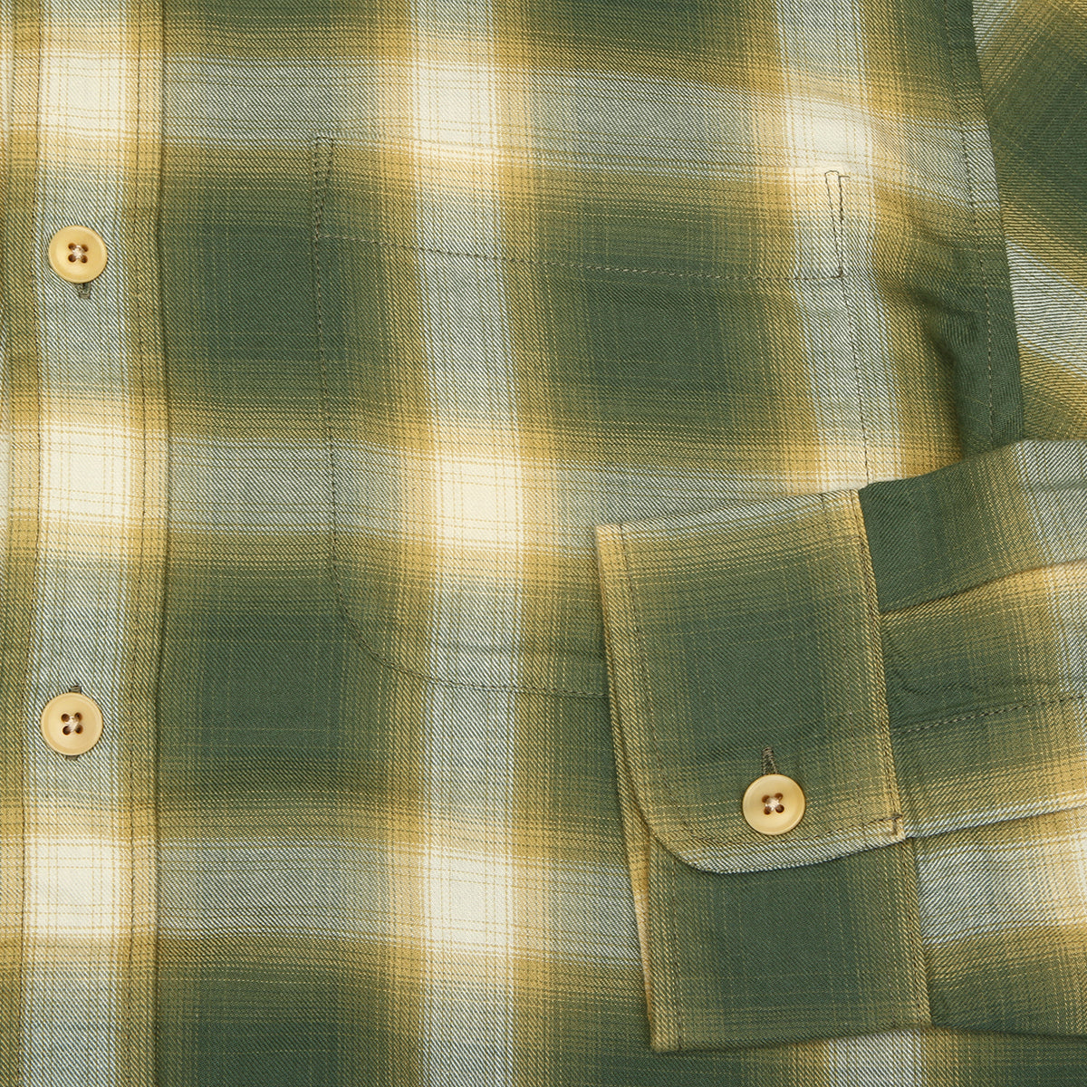Stussy - Beach Ombre Plaid Shirt
Style # 1110391
Color : Green