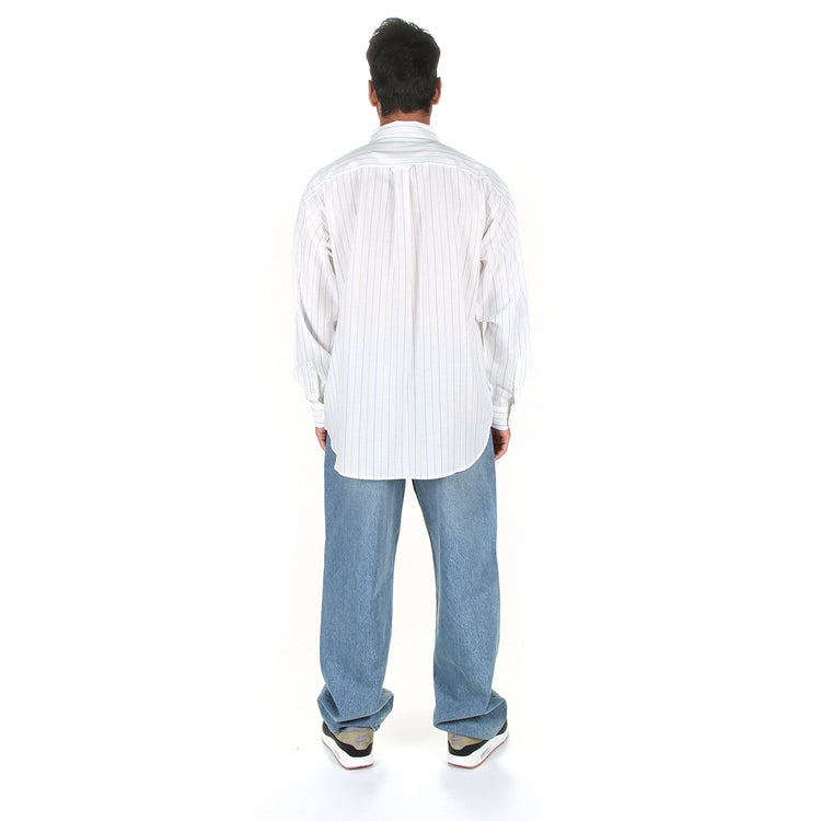 Stussy | Classic Striped L/S Shirt Style # 1110317 Color : White