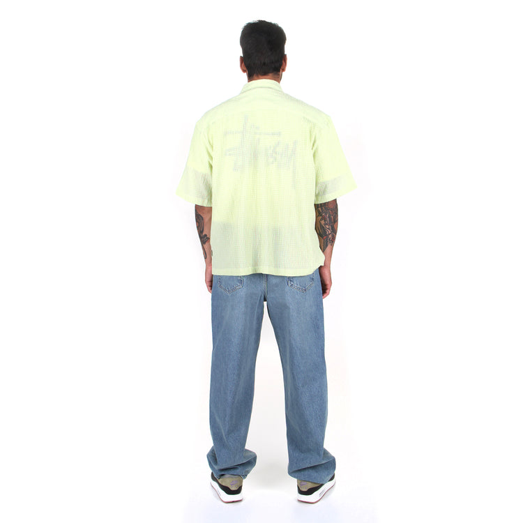 Stussy | Flat Bottom Crinkled Shirt Style # 1110324 Color : Lime