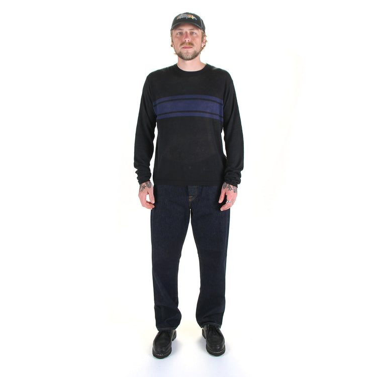 Stussy - Lightweight Striped Sweater
Style # 117297
Color : Black