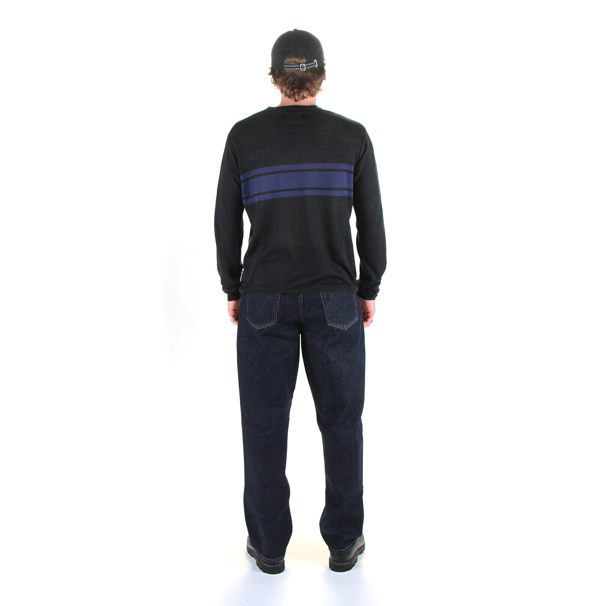 Stussy - Lightweight Striped Sweater
Style # 117297
Color : Black