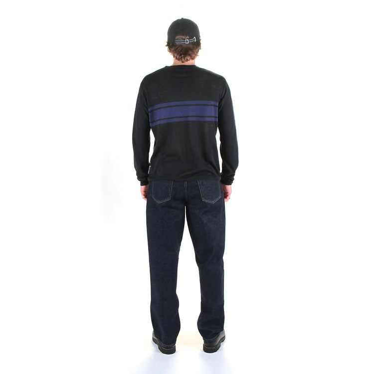 Stussy - Lightweight Striped Sweater
Style # 117297
Color : Black