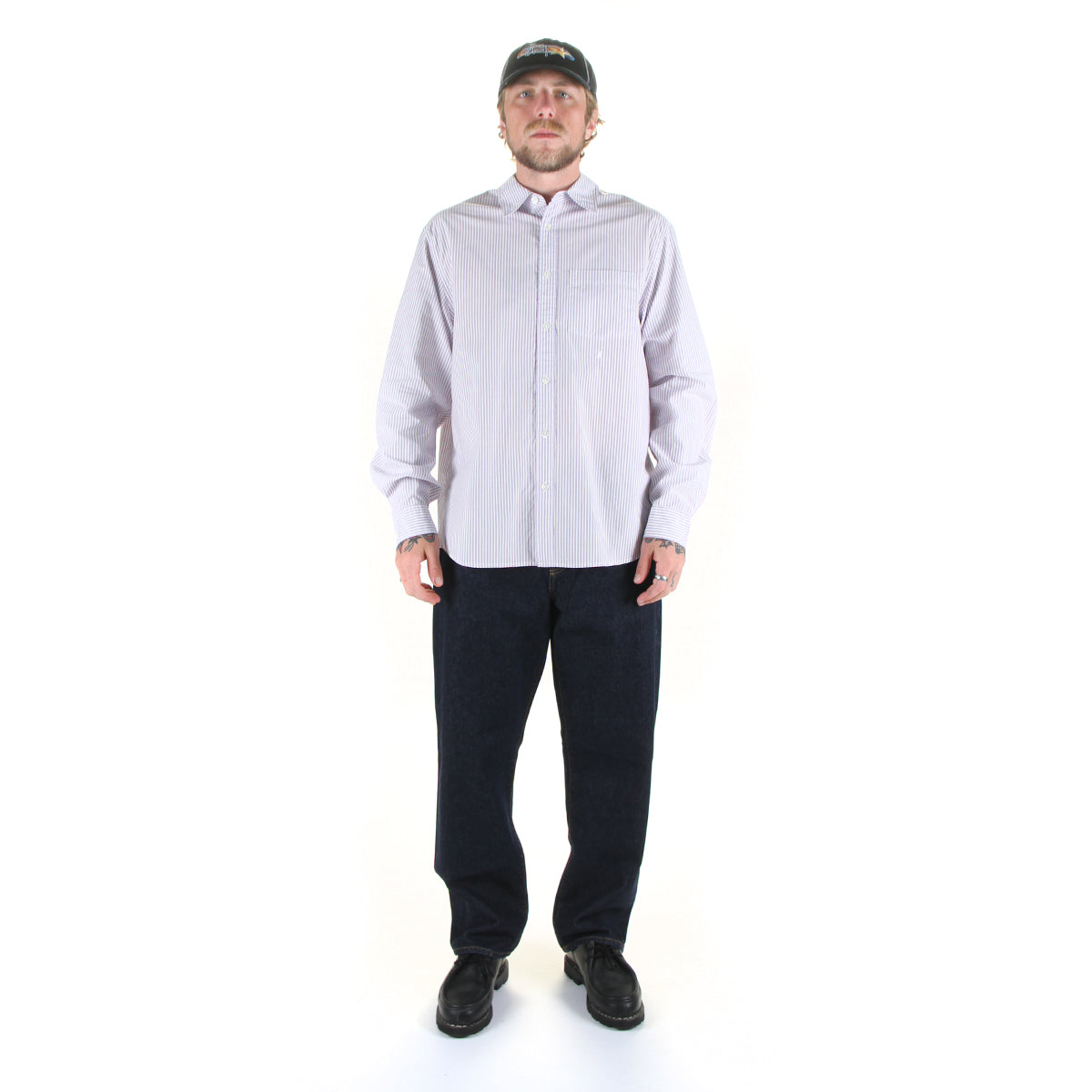 Stussy - Standard Shirt
Style # 1110388
Color : Purple Stripe