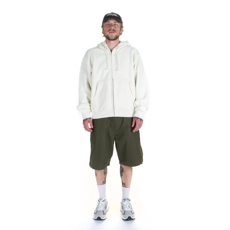 Stussy - Surplus Short
Style # 112357
Color : Olive

Stussy - Cursive Applique Zip Hood
Style # 118617
Color : Natural