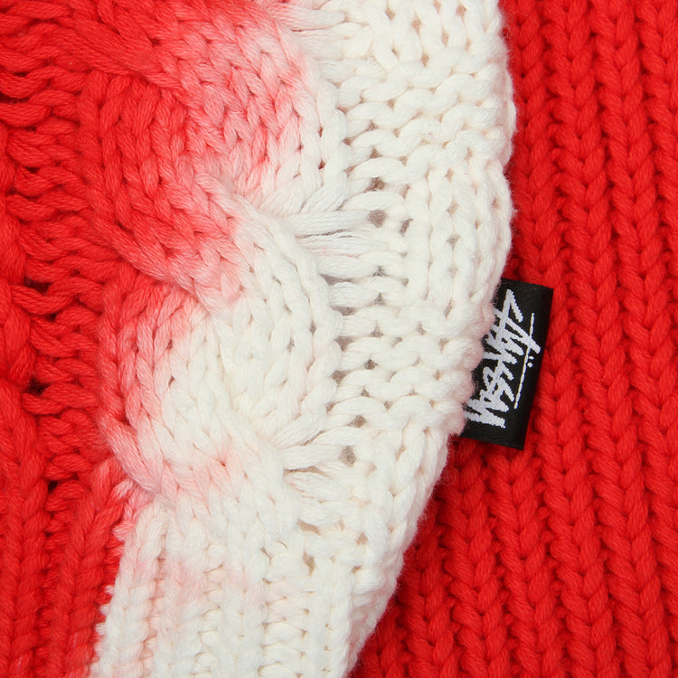 Stussy Tie Dye Fisherman Sweater Red
