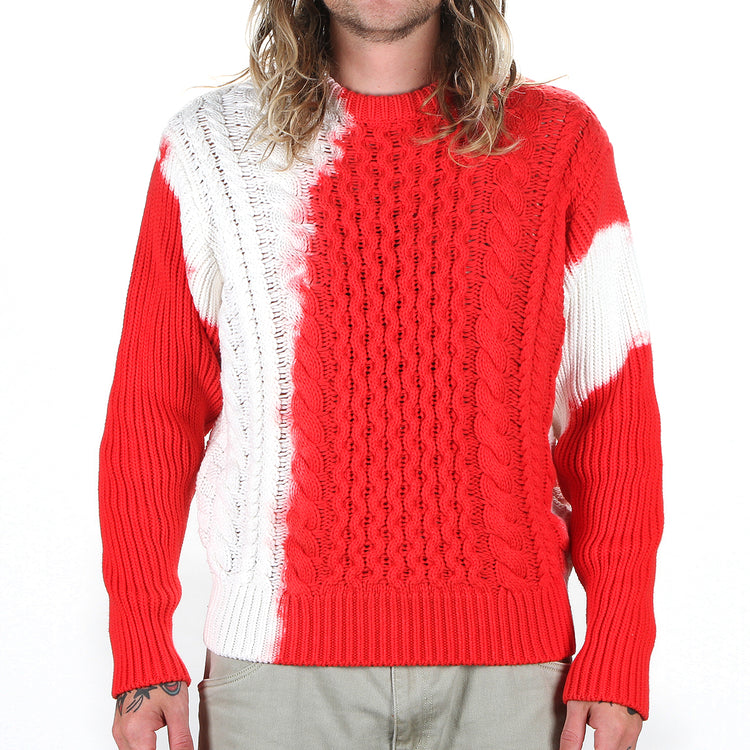 Stussy Tie Dye Fisherman Sweater Red