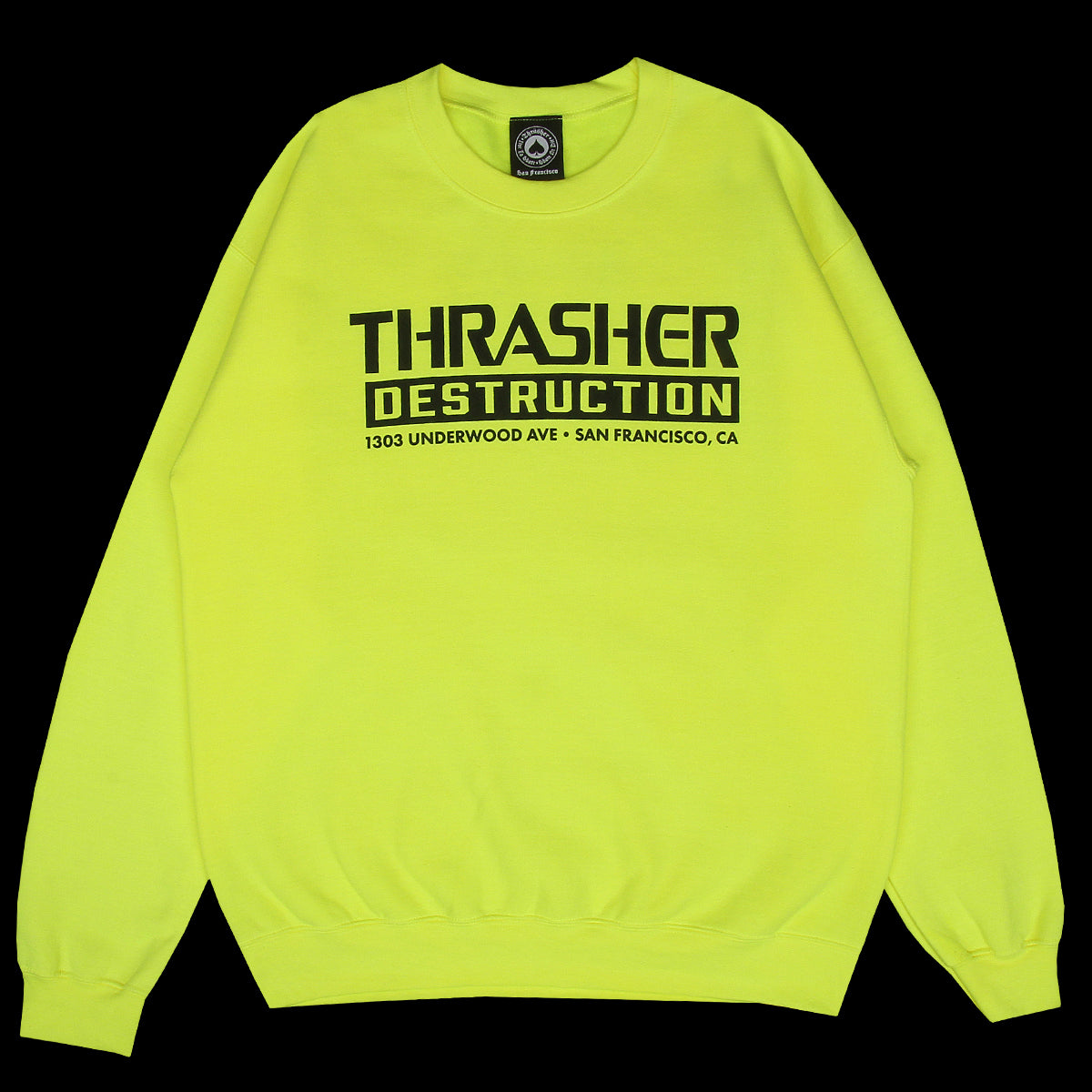 Thrasher - Destruction Crewneck
Color : Safety Green