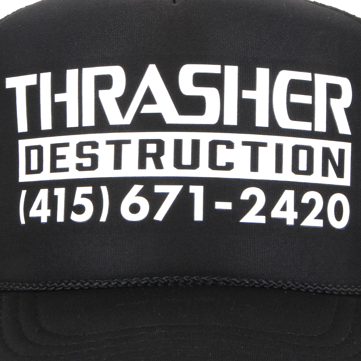 Thrasher - Destruction Trucker Hat
Color : Black